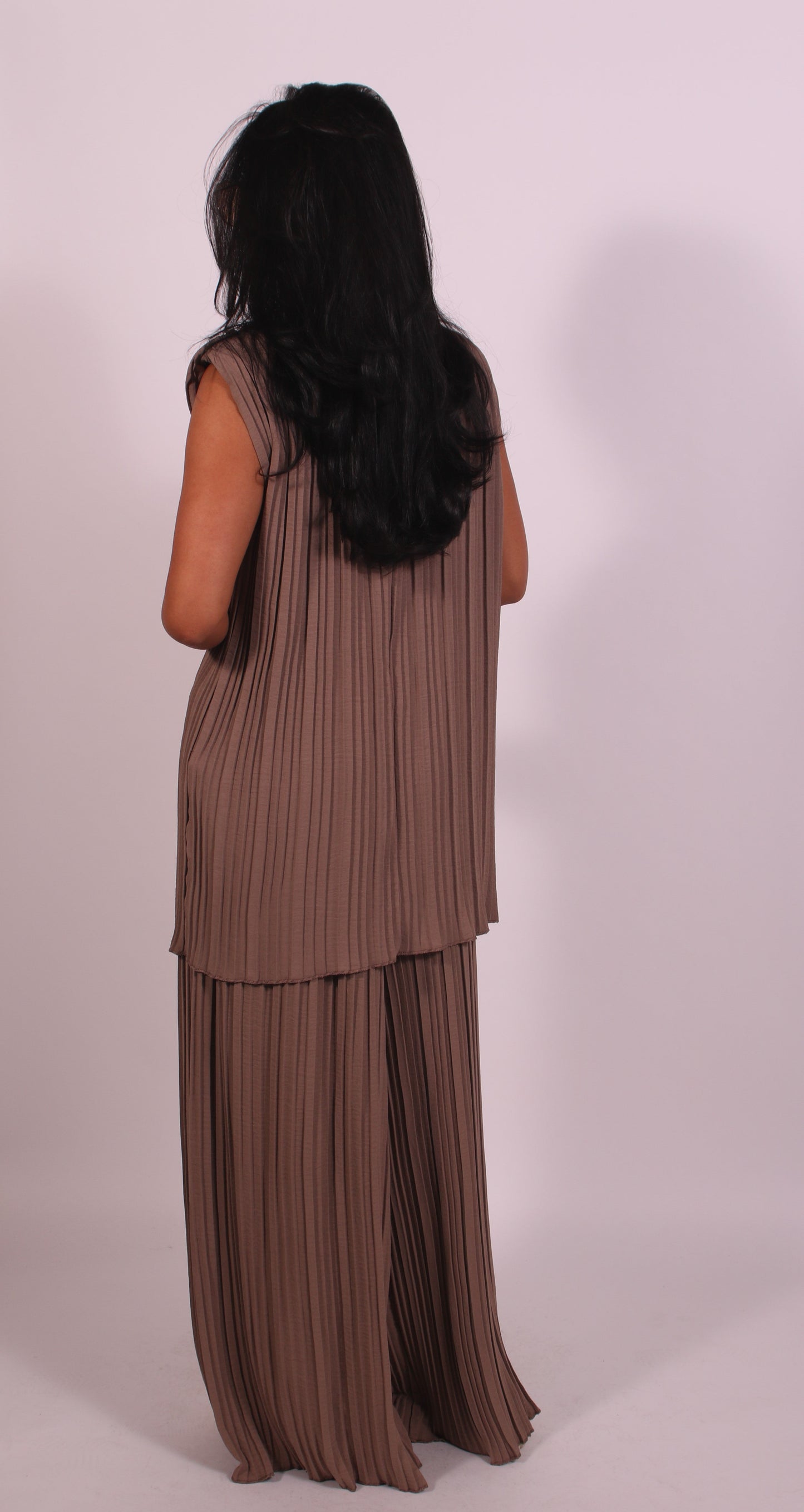 Plissé set Taupe
