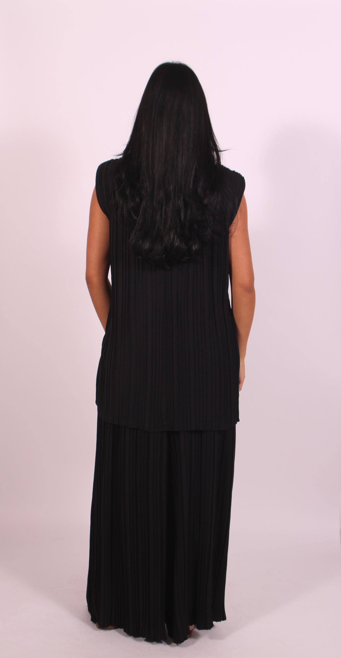 Plissé set Black