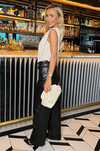 Stone Off The Shoulder Draped Bodysuit