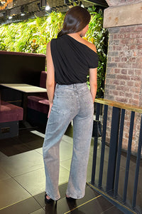 Black Off The Shoulder Draped Bodysuit