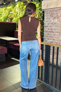 Chocolate Draped Front Top