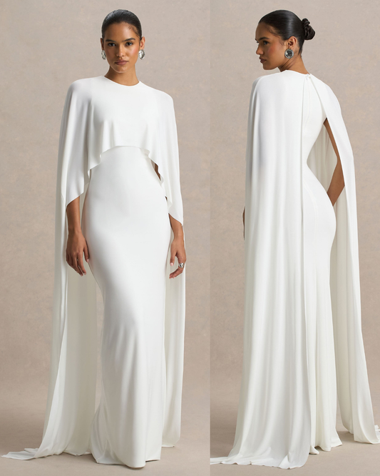 Padma | Draped Maxi Dress With Cape Sleeves