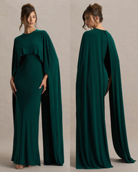 Padma | Draped Maxi Dress With Cape Sleeves