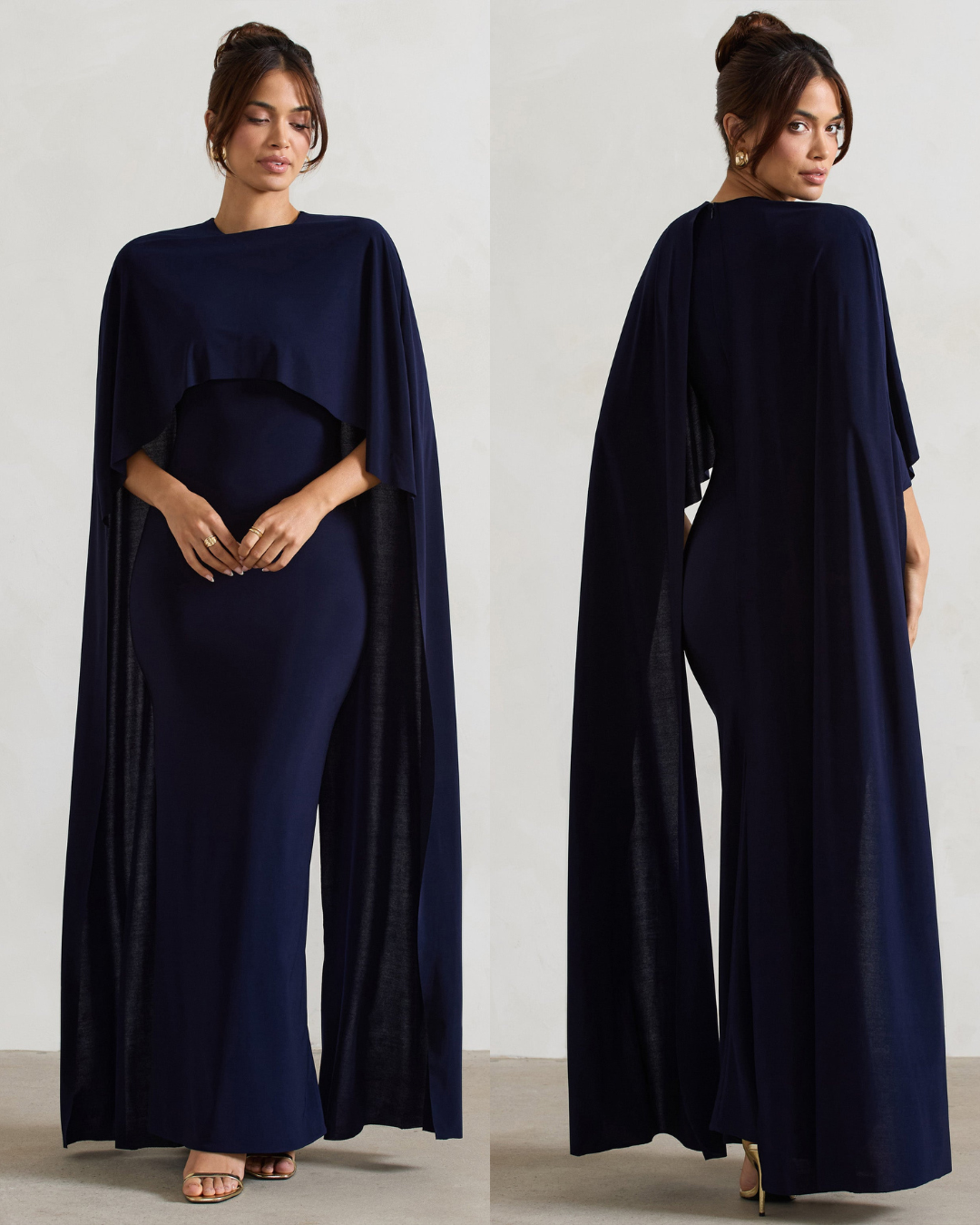 Padma | Draped Maxi Dress With Cape Sleeves