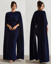 Padma | Draped Maxi Dress With Cape Sleeves