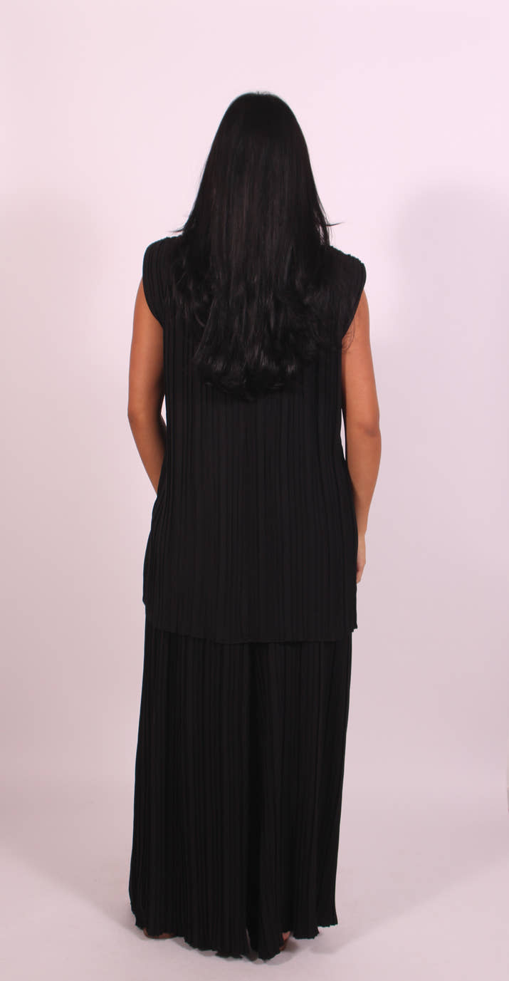 Plissé set Black