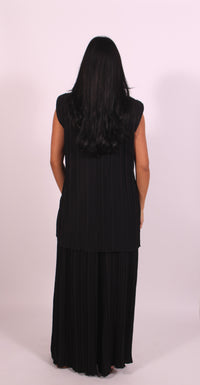Plissé set Black