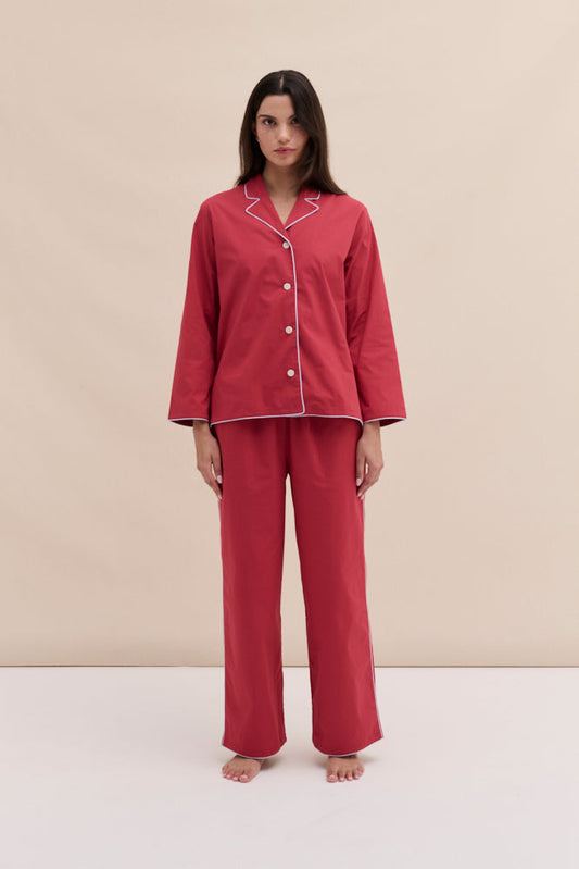 402 Long Pyjama Set Red