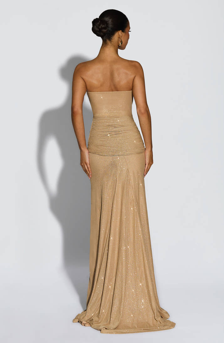 Paula Maxi Dress - Gold Sparkle