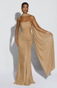 Paula Maxi Dress - Gold Sparkle