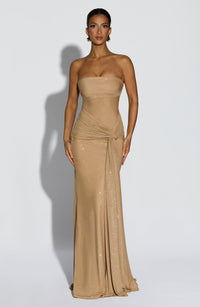 Paula Maxi Dress - Gold Sparkle